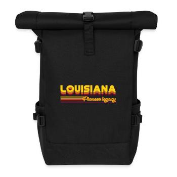 cooles Louisiana USA Bundesstaaten Design - Rolltop Rucksack - Schwarz - Vorne