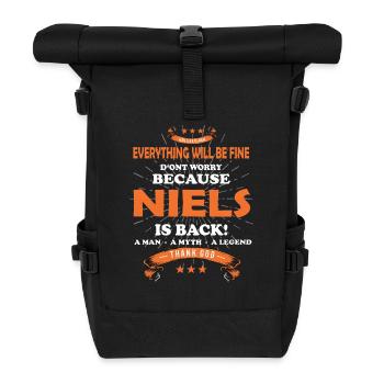 Everything will be fine Niels Is back - Rolltop Rucksack - Schwarz - Vorne