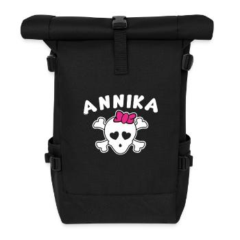 Piratin Annika Design für Mädchen und Frauen - Rolltop Rucksack - Schwarz - Vorne