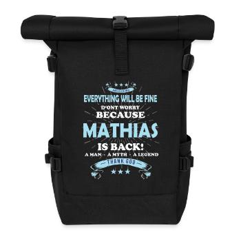 Everything will be fine Mathias Is back - Rolltop Rucksack - Schwarz - Vorne