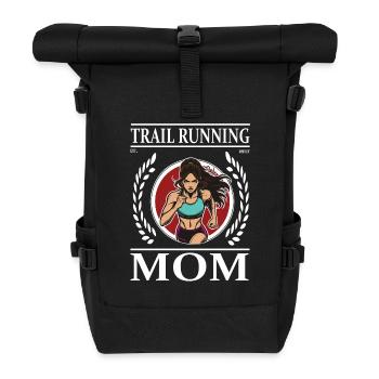 Maman coureuse de trail - Coureuse de fond et maman - Sac à dos roll top - noir - Devant