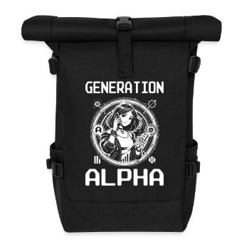 Generation Alpha - Jugend Design im Japan Style - Rolltop Rucksack - Schwarz - Vorne