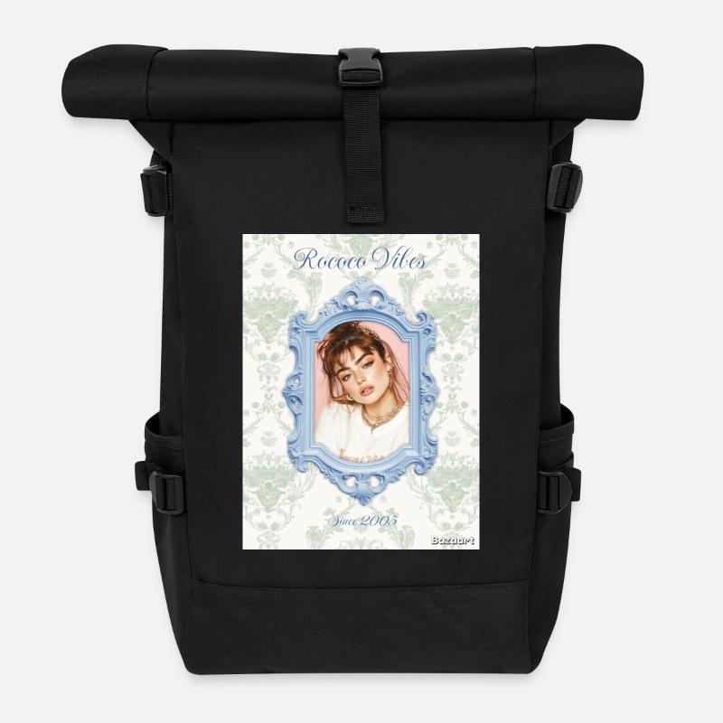 Bilderrahmen hellblau - Rolltop Rucksack - Schwarz