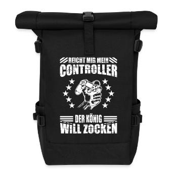 Reicht mir mein Controller - Rolltop Rucksack - Schwarz - Vorne