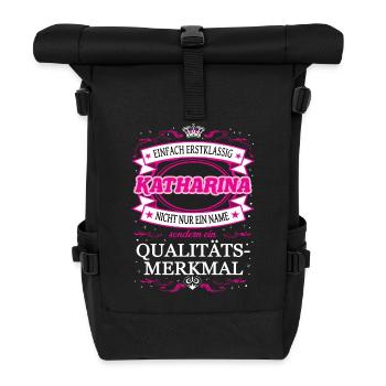Qualitätsmerkmal Katharina einfach Erstklassig - Rolltop Rucksack - Schwarz - Vorne