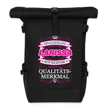 Qualitätsmerkmal Larissa einfach Erstklassig - Rolltop Rucksack - Schwarz - Vorne