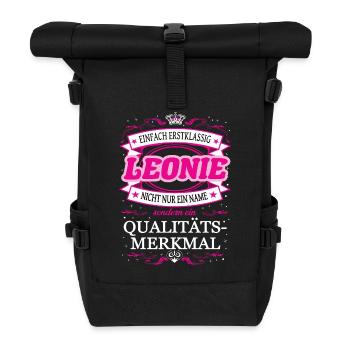 Qualitätsmerkmal Leonie einfach Erstklassig - Rolltop Rucksack - Schwarz - Vorne