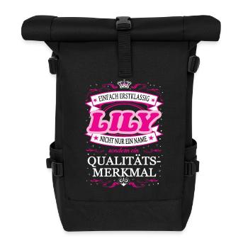 Qualitätsmerkmal Lily einfach Erstklassig - Rolltop Rucksack - Schwarz - Vorne