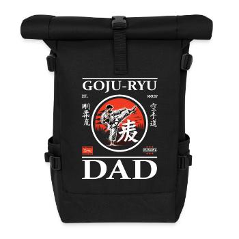 Goju-Ryu Karate Dad Design mit Karateka und Kanji - Rolltop Rucksack - Schwarz - Vorne