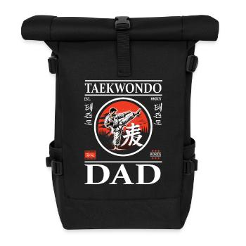 Taekwondo Dad Design mit Kampfsportler - Rolltop Rucksack - Schwarz - Vorne