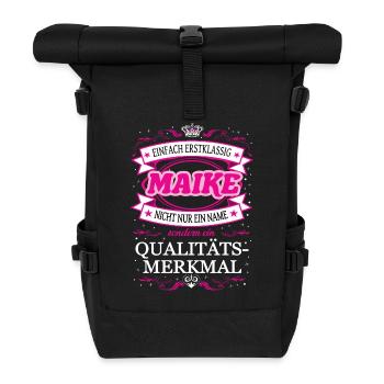 Qualitätsmerkmal Maike einfach Erstklassig - Rolltop Rucksack - Schwarz - Vorne