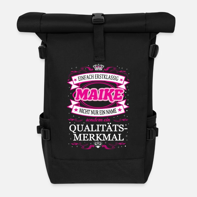 Qualitätsmerkmal Maike einfach Erstklassig - Rolltop Rucksack - Schwarz