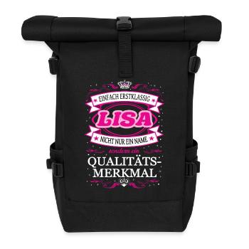 Eure Hoheit Lisa betritt den Raum - Rolltop Rucksack - Schwarz - Vorne