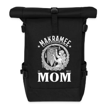 Macrame Mom – Knots, Art & Love - Roll Top Backpack - black - Front