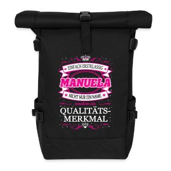 Qualitätsmerkmal Manuela einfach Erstklassig - Rolltop Rucksack - Schwarz - Vorne