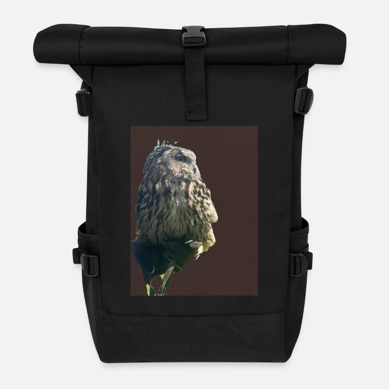 Hibou - Sac à dos roll top - noir