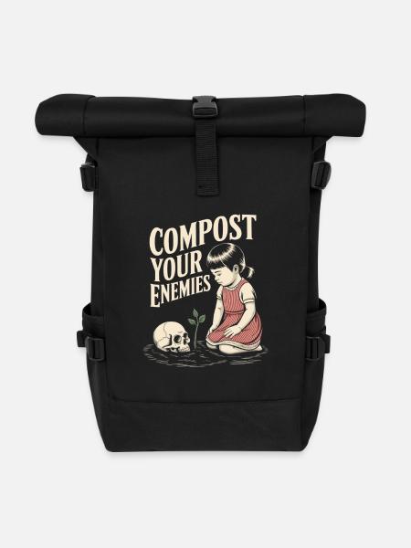 Kompostiere deine Feinde: Wachstum - Rolltop Rucksack - Schwarz