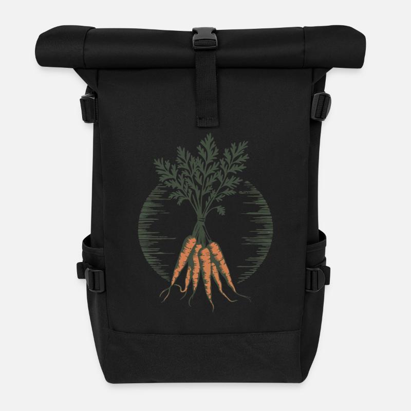 Vintage Carrots - Roll Top Backpack - black