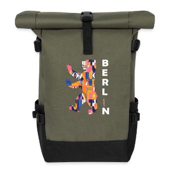 Berliner Bär - Rolltop Rucksack - Olive/Schwarz - Vorne