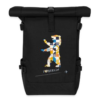 Berliner Bär Berlin - Rolltop Rucksack - Schwarz - Vorne
