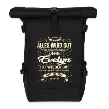 Alles wird gut denn Evelyn Ist da Outfit - Rolltop Rucksack - Schwarz - Vorne