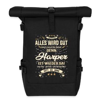 Alles wird gut denn Harper Ist da Outfit - Rolltop Rucksack - Schwarz - Vorne
