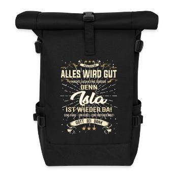 Everything Will Be Alright 'Cause Isla Is Here Outfit - Roll Top Backpack - black - Front