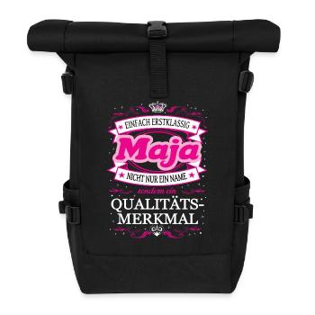 Qualitätsmerkmal Maja einfach Erstklassig - Rolltop Rucksack - Schwarz - Vorne