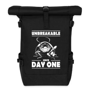 Unbreakable Since Day One – Lustige Kakerlake - Rolltop Rucksack - Schwarz - Vorne