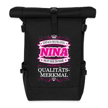 Quality feature Nina simply first-class - Roll Top Backpack - black - Front