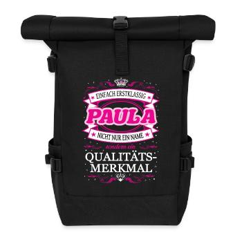 Qualitätsmerkmal Paula einfach Erstklassig - Rolltop Rucksack - Schwarz - Vorne