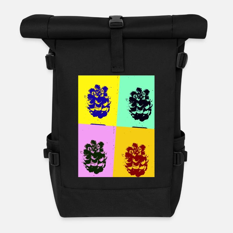 Pine cone - Roll Top Backpack - black