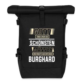 Burghard the Most Beautiful Man Shaped by God Design - Roll Top Backpack - black - Front