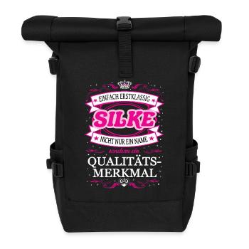 Qualitätsmerkmal Silke einfach Erstklassig - Rolltop Rucksack - Schwarz - Vorne