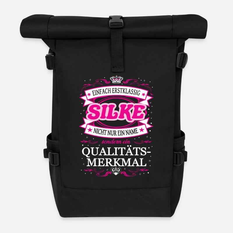 Qualitätsmerkmal Silke einfach Erstklassig - Rolltop Rucksack - Schwarz