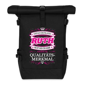 Qualitätsmerkmal Ruth einfach Erstklassig - Rolltop Rucksack - Schwarz - Vorne