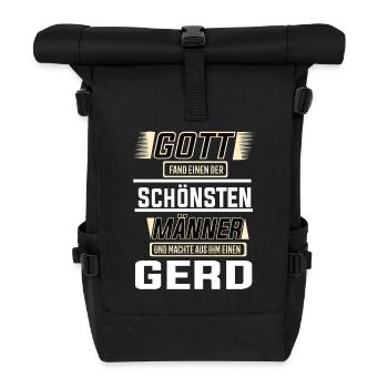 Gerd der schönste Mann von Gott geformt Design - Rolltop Rucksack - Schwarz - Vorne