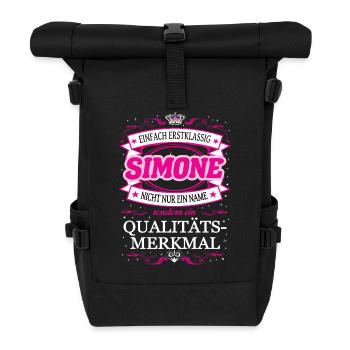 Quality feature Simone simply first-class - Roll Top Backpack - black - Front
