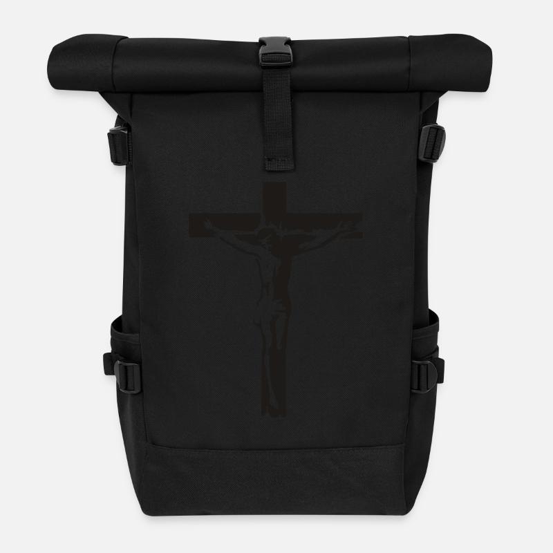 Jésus 02 - Sac à dos roll top - noir