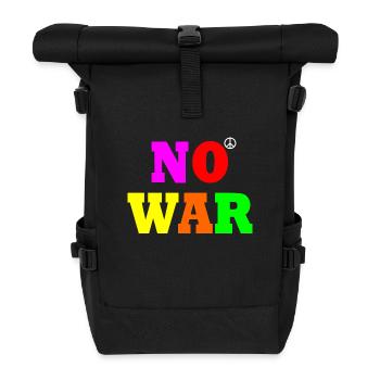 No war - Roll Top Backpack - black - Front