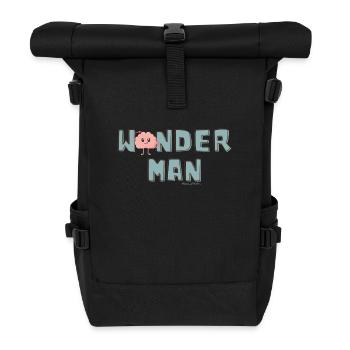 Wonder Man Brain Cartoon - Roll Top Backpack - black - Front