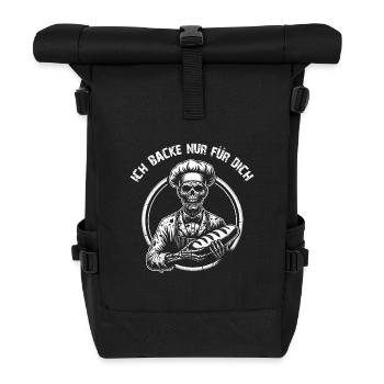 Ich backe für Dich gruseliger Bäckerzombie - Rolltop Rucksack - Schwarz - Vorne