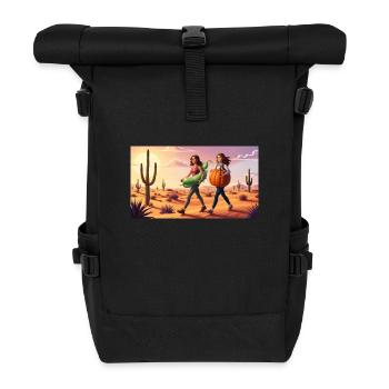 Deux femmes traversent le désert - Sac à dos roll top - noir - Devant