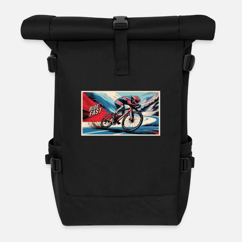 Fahrrad - Rolltop Rucksack - Schwarz
