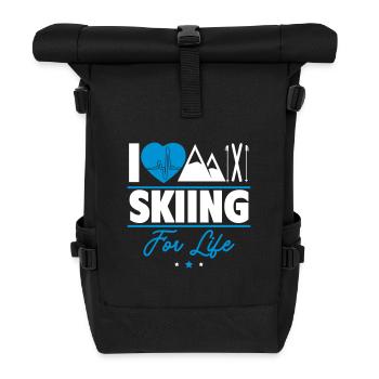 Ich liebe Skifahren in den Bergen für immer - Rolltop Rucksack - Schwarz - Vorne