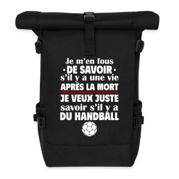 Je veux juste savoir si handball,cadeau de noël - Sac à dos roll top - noir - Devant