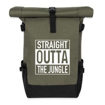 Straight OUTTA The Jungle - Roll Top Backpack - olive/black - Front