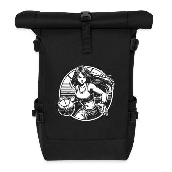 Conception de bandes dessinées de basket-ball pour femmes et filles - Sac à dos roll top - noir - Devant