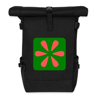 DESIGN. KUNST. PAPA. MAMA. MODERN. GEEK. VINTAGE. - Rolltop Rucksack - Schwarz - Vorne