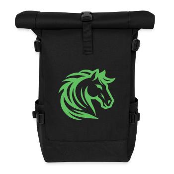 Green Horse – Un design imaginatif pour les mensonges de cheval - Sac à dos roll top - noir - Devant